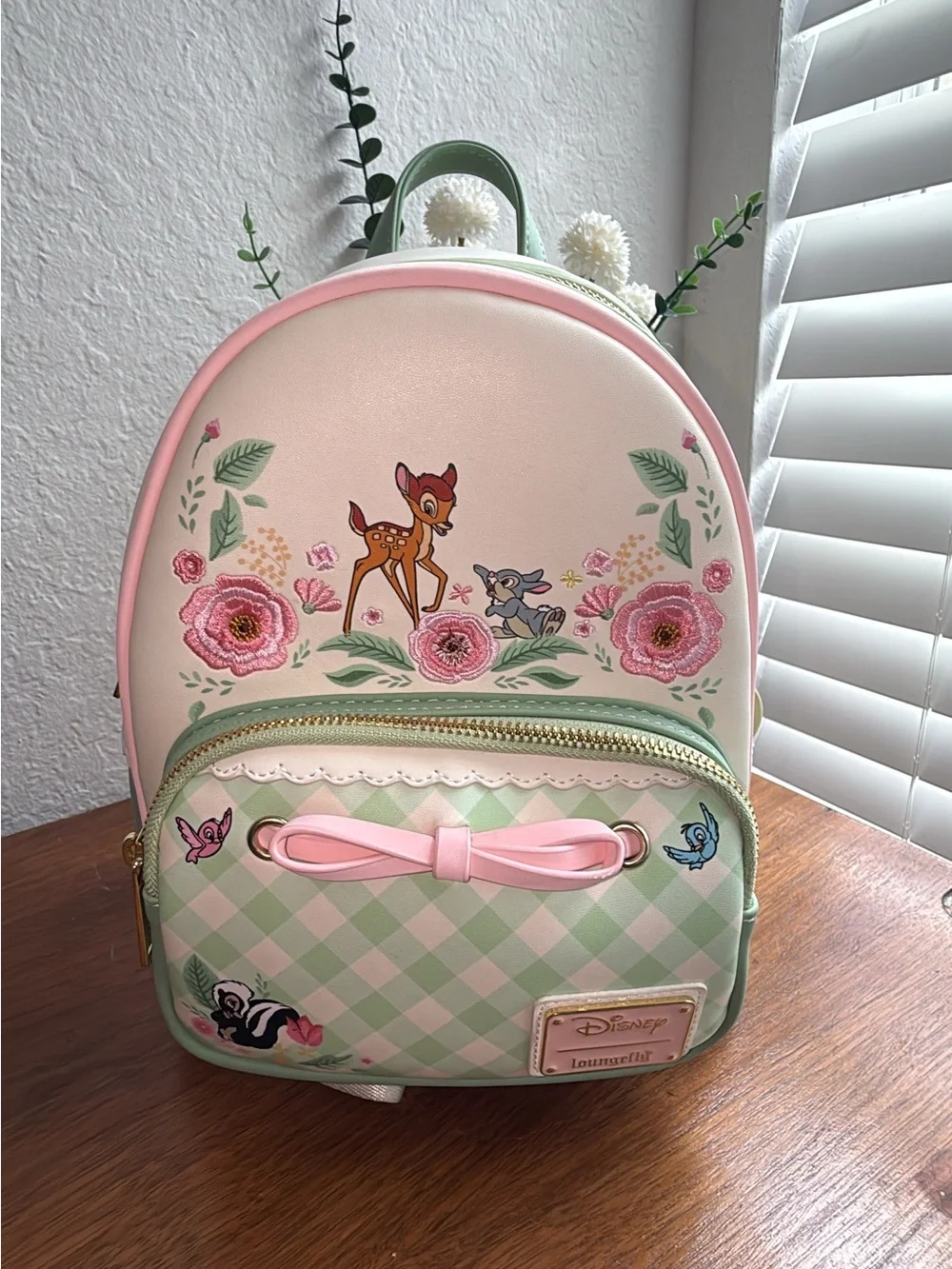 Loungefly Pink & Mint Bambi Kids Mini Backpack - Picture 2 of 13